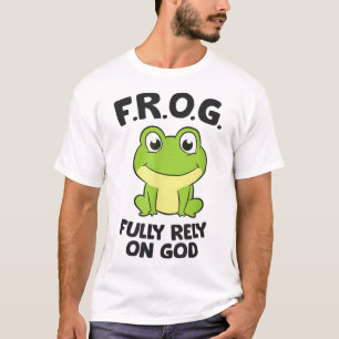Camiseta Sapo Confie Completamente Em Deus, Sapo Cristão