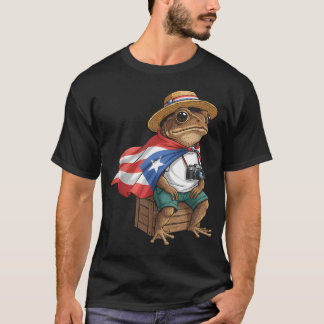 Camiseta Sapo Coqui Bandeira de Porto Rico Taino Porto-riqu