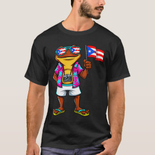 Camiseta Sapo coqui engraçado bandeira de porto rico boricu