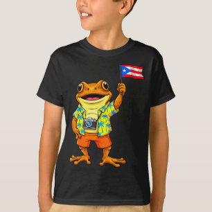 Camiseta Sapo coqui engraçado bandeira de porto rico boricu