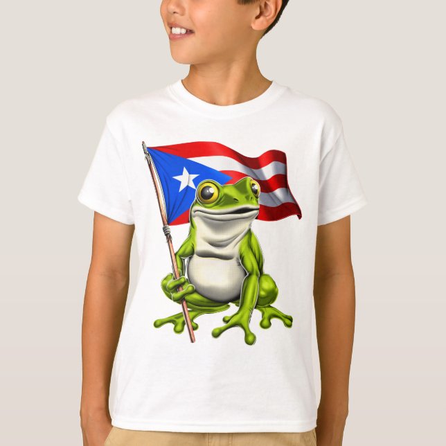 Camiseta Sapo Coqui Porto Rico Flag (Frente)