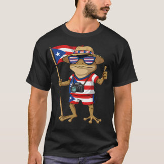 Camiseta Sapo Coqui Porto Rico Taino Bandeira Porto-Riquenh