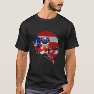 Camiseta Sapo Coqui Tocando Violão Porto Rico