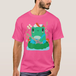Camiseta Sapo Cottagecore Jogando Banjo Mushroom Hat Kawaii