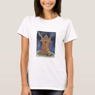Camiseta Sapo Cottagecore Lendo em Casa de Árvore Caprichos