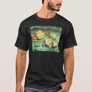 Camiseta Sapo Cottagecore Lotus Pond Watercolor Sapo