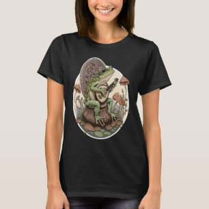 Camiseta Sapo Cottagecore Tocando Seu Banjo