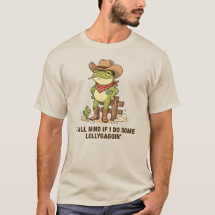 Camiseta Sapo Cowboy Bonito Se Divertindo Humor de Sapo Wes