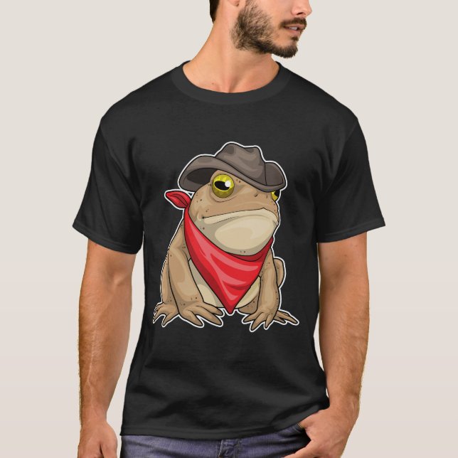 Camiseta Sapo Cowboy Chapéu de cowboy (Frente)