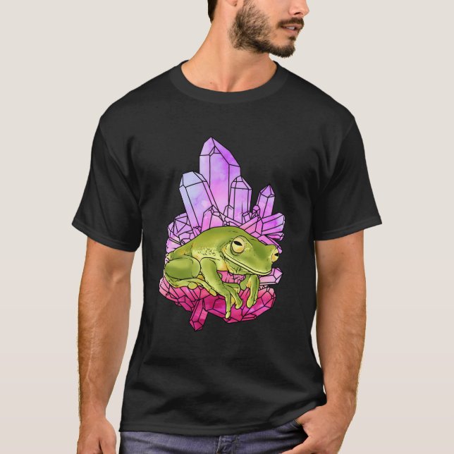 Camiseta Sapo Crystal Ametyst Gemstone Para Proprietários D (Frente)