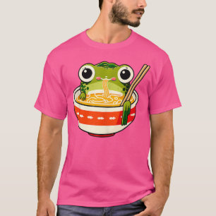 Camiseta Sapo Cute Kawaii Comendo Em Ramen Bowl