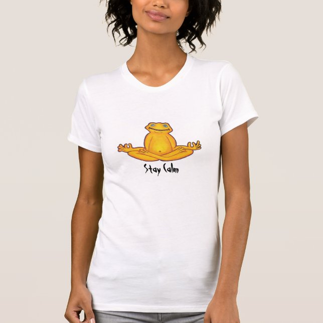 Camiseta Sapo da ioga - t-shirt calmo da estada (Frente)