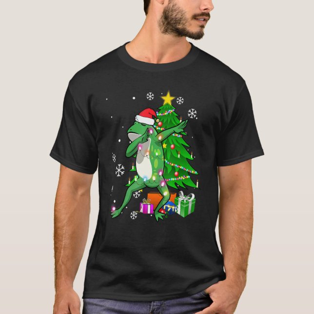 Camiseta Sapo De Absorvente Árvore De Natal Pijamas Boy Tod (Frente)