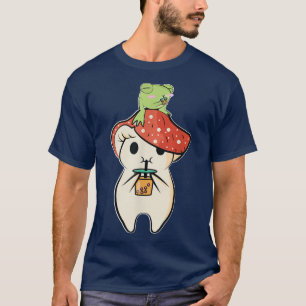 Camiseta Sapo de anime bonito Mushroom Matcha Tea