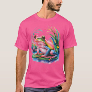 Camiseta Sapo de Aquarela Colorida do sapo