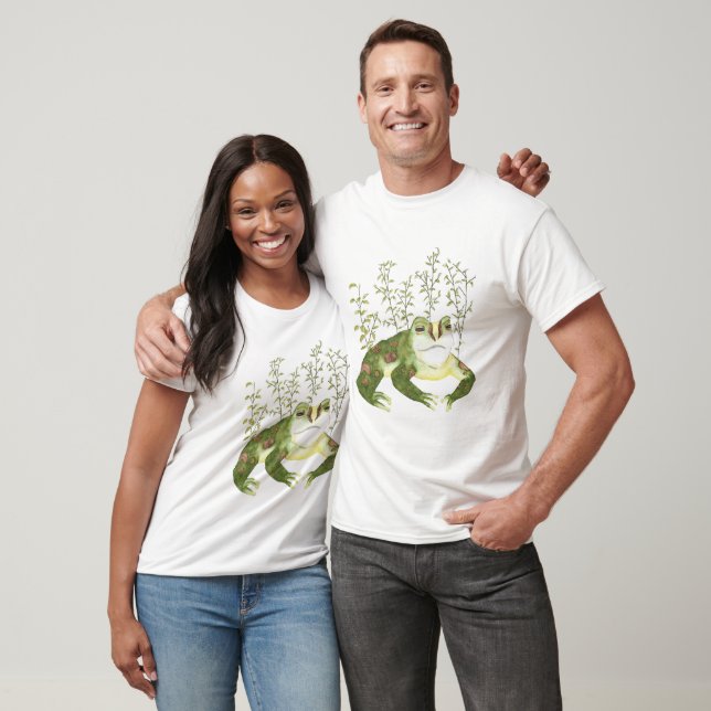 Camiseta Sapo de Aquarela Verde (Unissex)