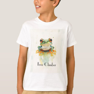 Camiseta Sapo de árvore em aquarela verde fofo, personaliza
