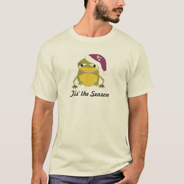 Camiseta Sapo de Boca Larga com um Chapéu Festivo (Frente)