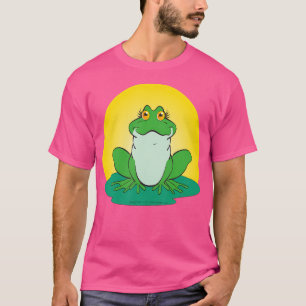 Camiseta Sapo De Cartoon Bonito Em Lily Pad No Dia Do Sol