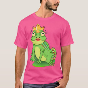 Camiseta Sapo de Cartoon Único Bonito Princesa Arte