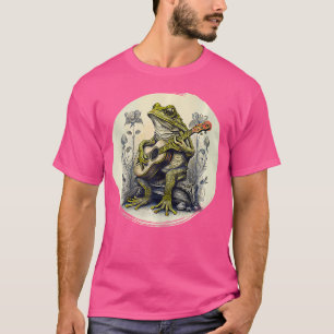 Camiseta Sapo De Cottagecore Com Violão Acústico
