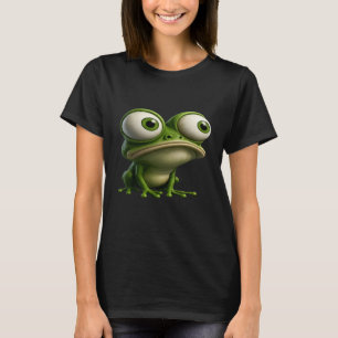 Camiseta Sapo de Desenho Animado de Olhos Grandes