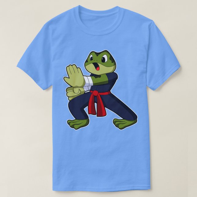 Camiseta Sapo de Karate em artes marciais com cinta (Frente do Design)