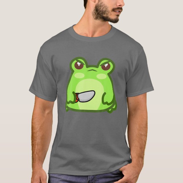 Camiseta Sapo de Kawaii com Knife Cute Kawaii Froggy (Frente)