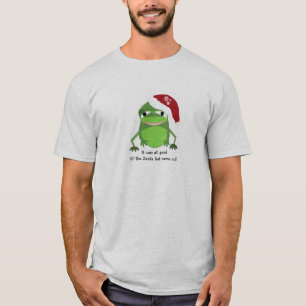 Camiseta Sapo de Natal Engraçado Com Dito