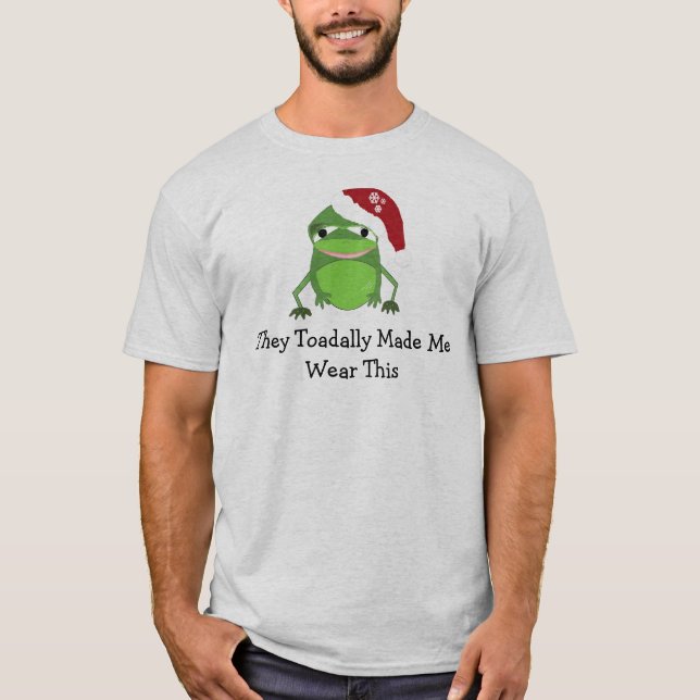 Camiseta Sapo de Natal Engraçado Com Dito (Frente)