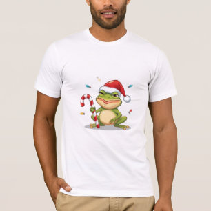 Camiseta Sapo de Natal Fofo Com Cana de Açúcar - Férias Div