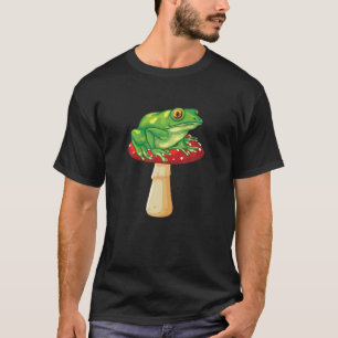 Camiseta Sapo De Olhar Lado Sentado Na Diversão Do Cogumelo