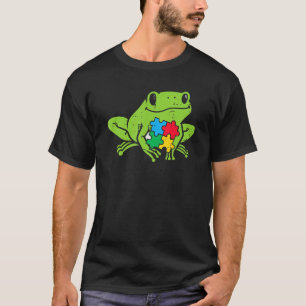 Camiseta Sapo de Quebra-cabeça de Autismo Homens ASD dos An