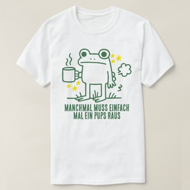 Camiseta Sapo Divertido Café Pups Meme  (Frente do Design)