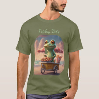 Camiseta Sapo do clima de sexta-feira trabalha em uma barra