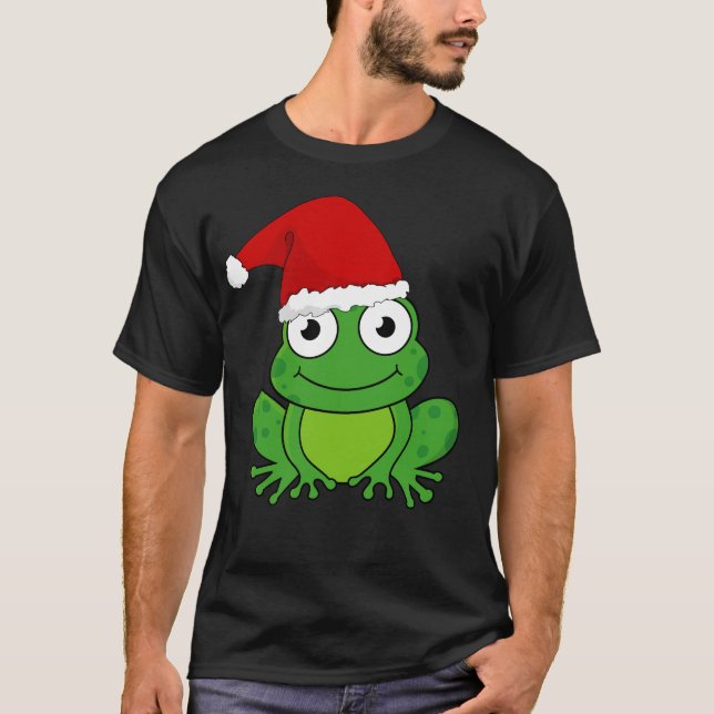 Camiseta Sapo do Natal com chapéu do papai noel (Frente)