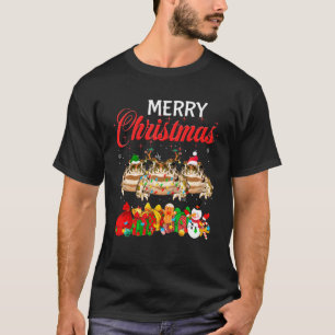 Camiseta Sapo do Natal Pajama Lover Xmas Tree Lights Anima