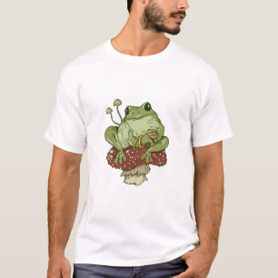 Camiseta Sapo e Cogumelos Cute Cottagecore Engraçado