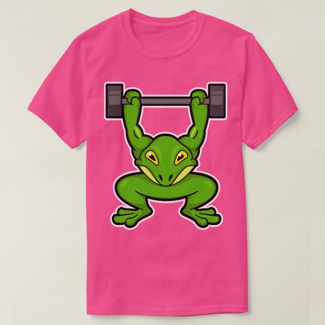 Camiseta Sapo em Bodybuilding com Barbell (Frente do Design)