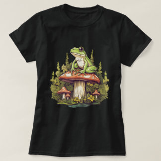Camiseta Sapo Em Cogumelos Cottagecore