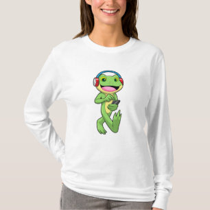 Camiseta Sapo em Música com Fone de Ouvido