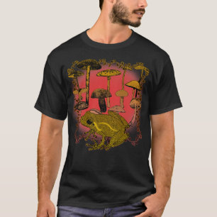 Camiseta Sapo Em Um Sapo Psicodélico De Campo De Cogumelos