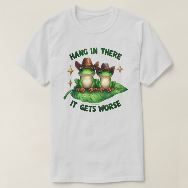 Camiseta Sapo Engraçado Citação Gráfica - Aguente firme (Frente do Design)