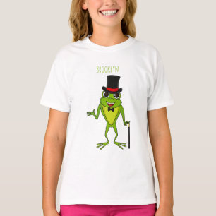 Camiseta Sapo engraçado com um desenho de chapéu superior