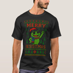 Camiseta Sapo engraçado de Natal Meme Resistmas Humor de Fe