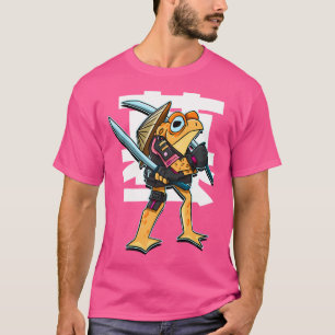 Camiseta Sapo Engraçado do Guerreiro Samurai Japonês