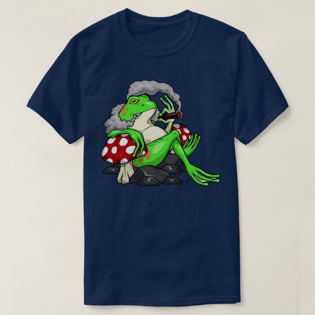 Camiseta Sapo engraçado é fumar um charuto (Frente do Design)