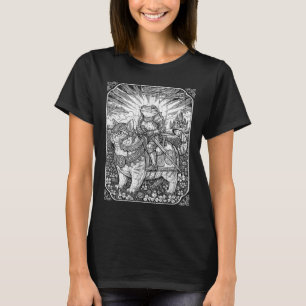 Camiseta Sapo Engraçado E Gato, Vintage Dark Academia Hallo