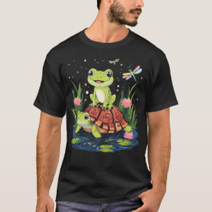 Camiseta Sapo Engraçado e Tartaruga Libélula