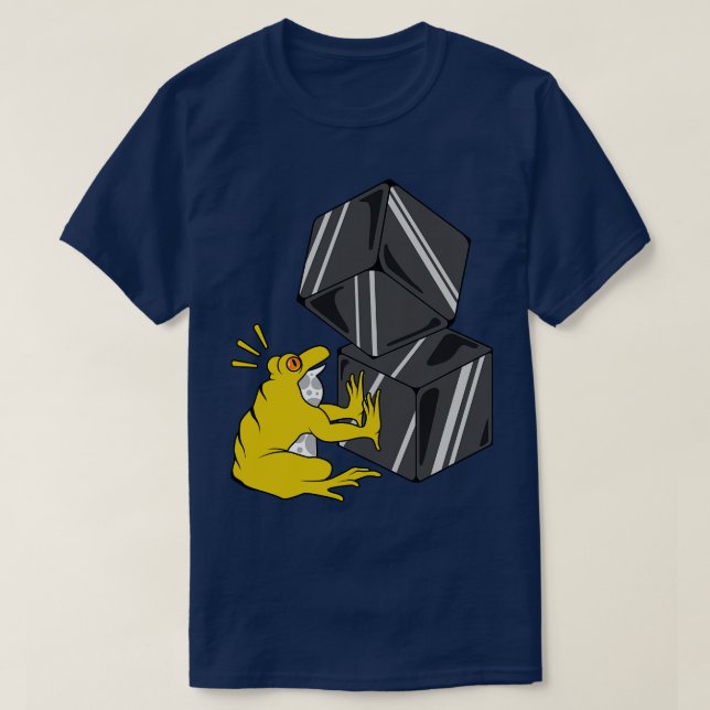 Camiseta Sapo engraçado está brincando com cubos (Frente do Design)